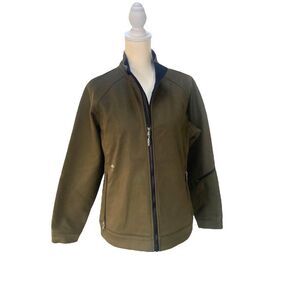 Arborwear Women’s Stretch Cambium Olive Green Zip-Up Jacket Size Large